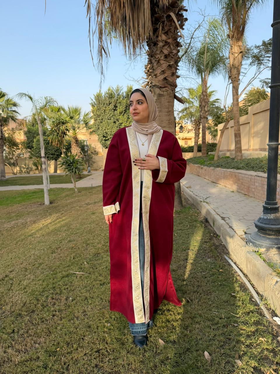 Golden Burgandy Kaftan