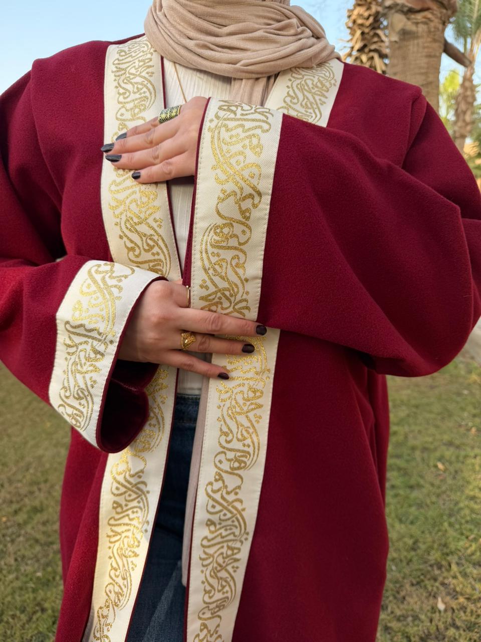 Golden Burgandy Kaftan