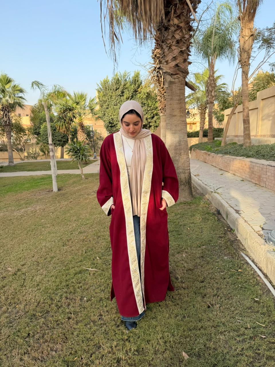 Golden Burgandy Kaftan